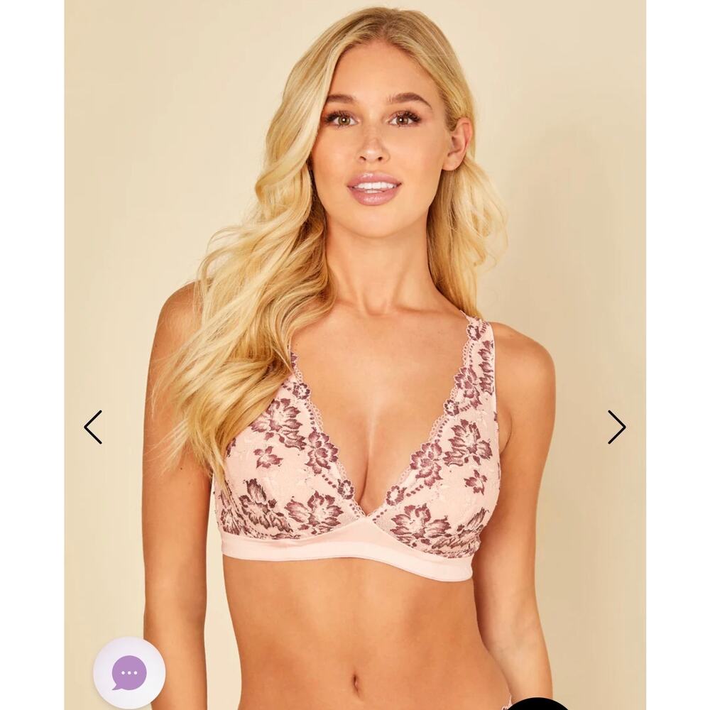 Cosabella Savona Bralette Savon Fiore Vino Pink Blush and wine NWT size S/P
